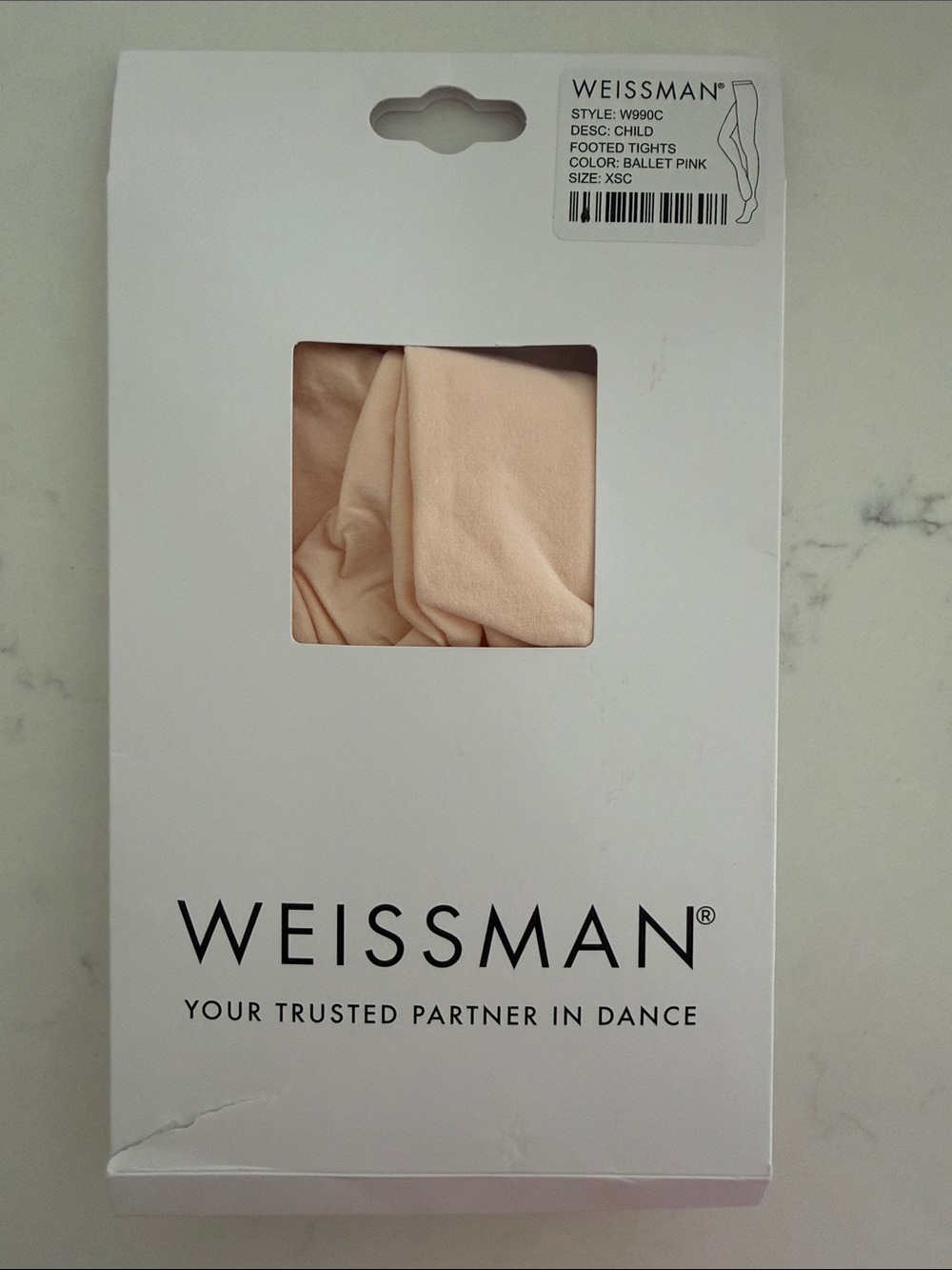 Weissman girl Ballet Footed Tights in Ballet Pink (size xsc)